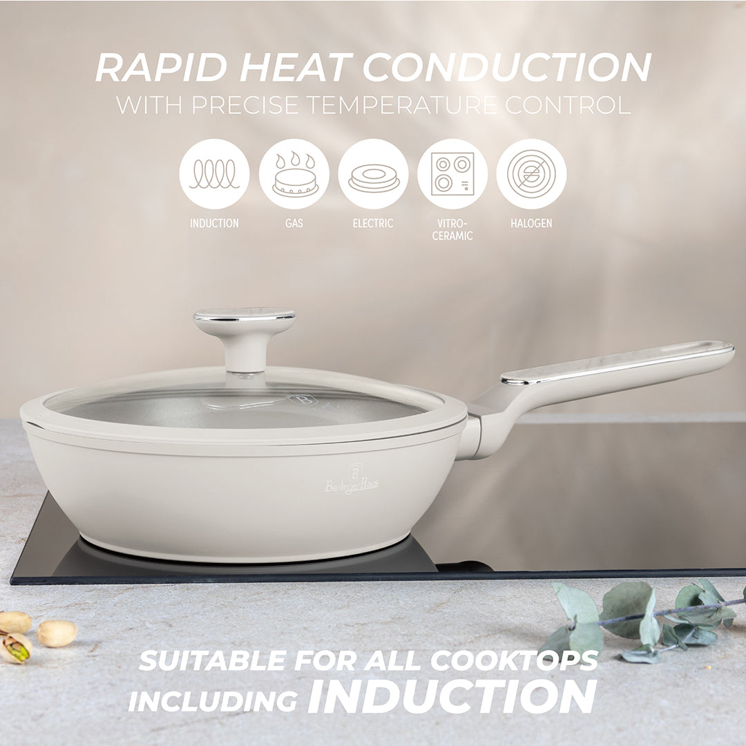 Berlinger Haus 24cm Titan Pro Non-Stick Coating Deep Frypan – Sahara Marble