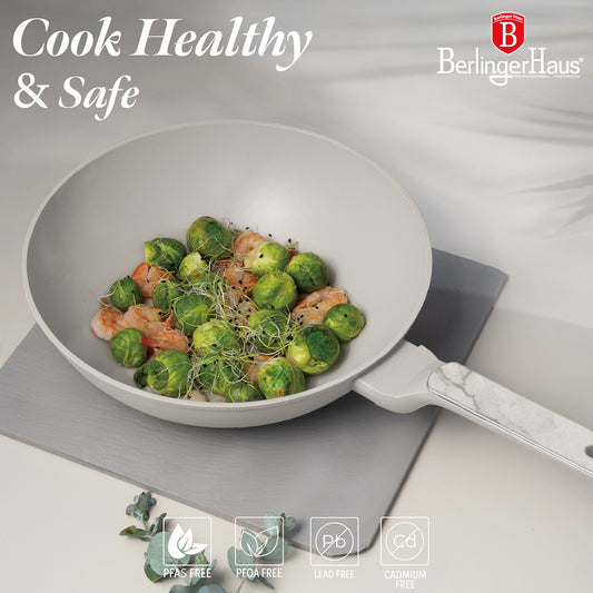 Berlinger Haus 28cm Titan Pro Non-Stick Coating Wok - Sahara Marble