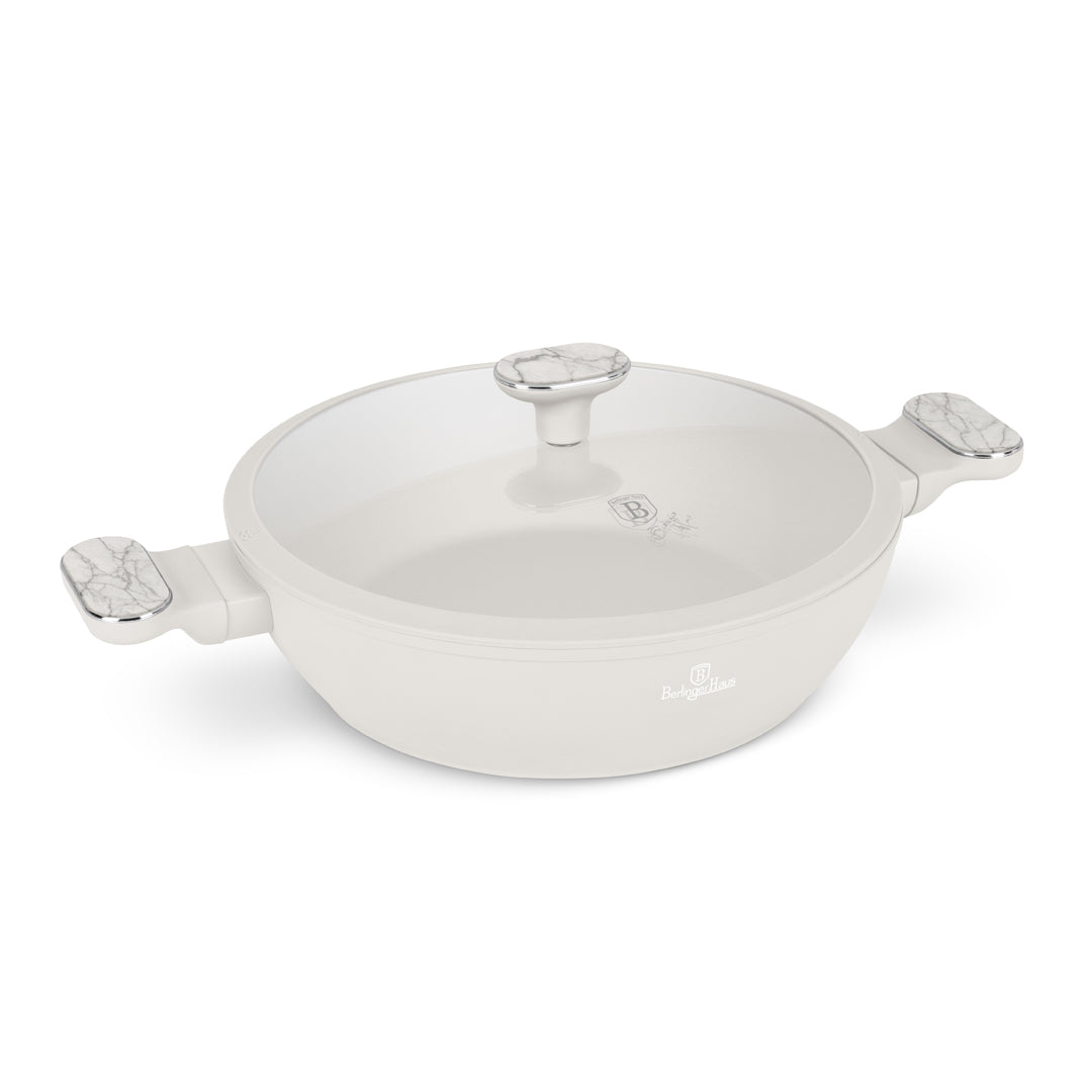 Berlinger Haus 28cm Titan Pro Non-Stick Coating Shallow Pot – Sahara Marble