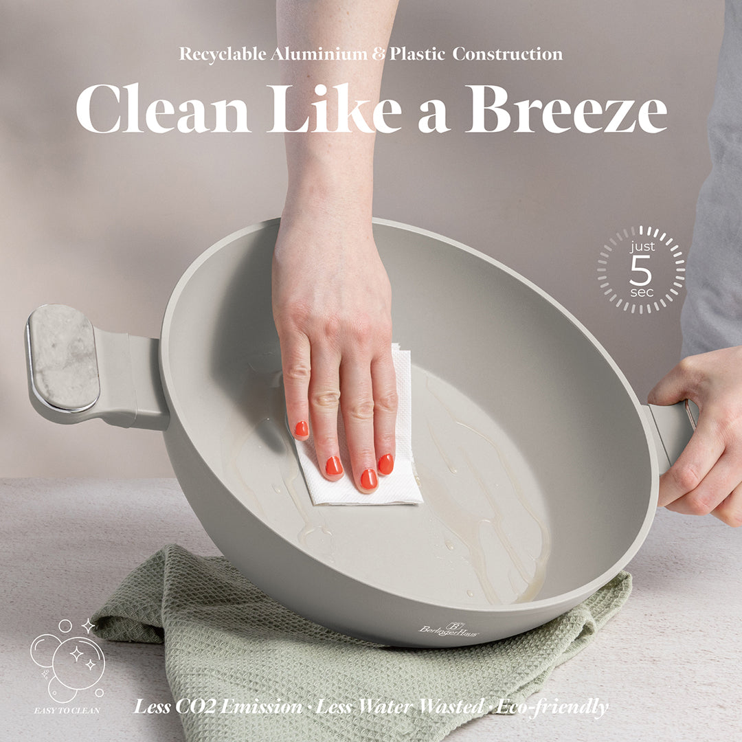 Berlinger Haus 28cm Titan Pro Non-Stick Coating Shallow Pot – Sahara Marble