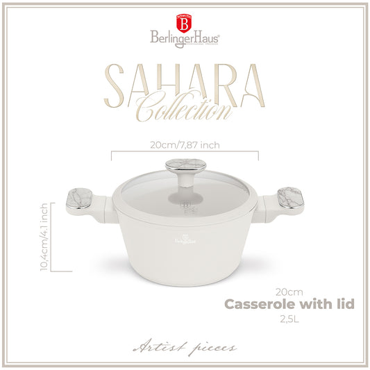 Berlinger Haus 20cm Titan Pro Non-Stick Coating Casserole - Sahara Marble