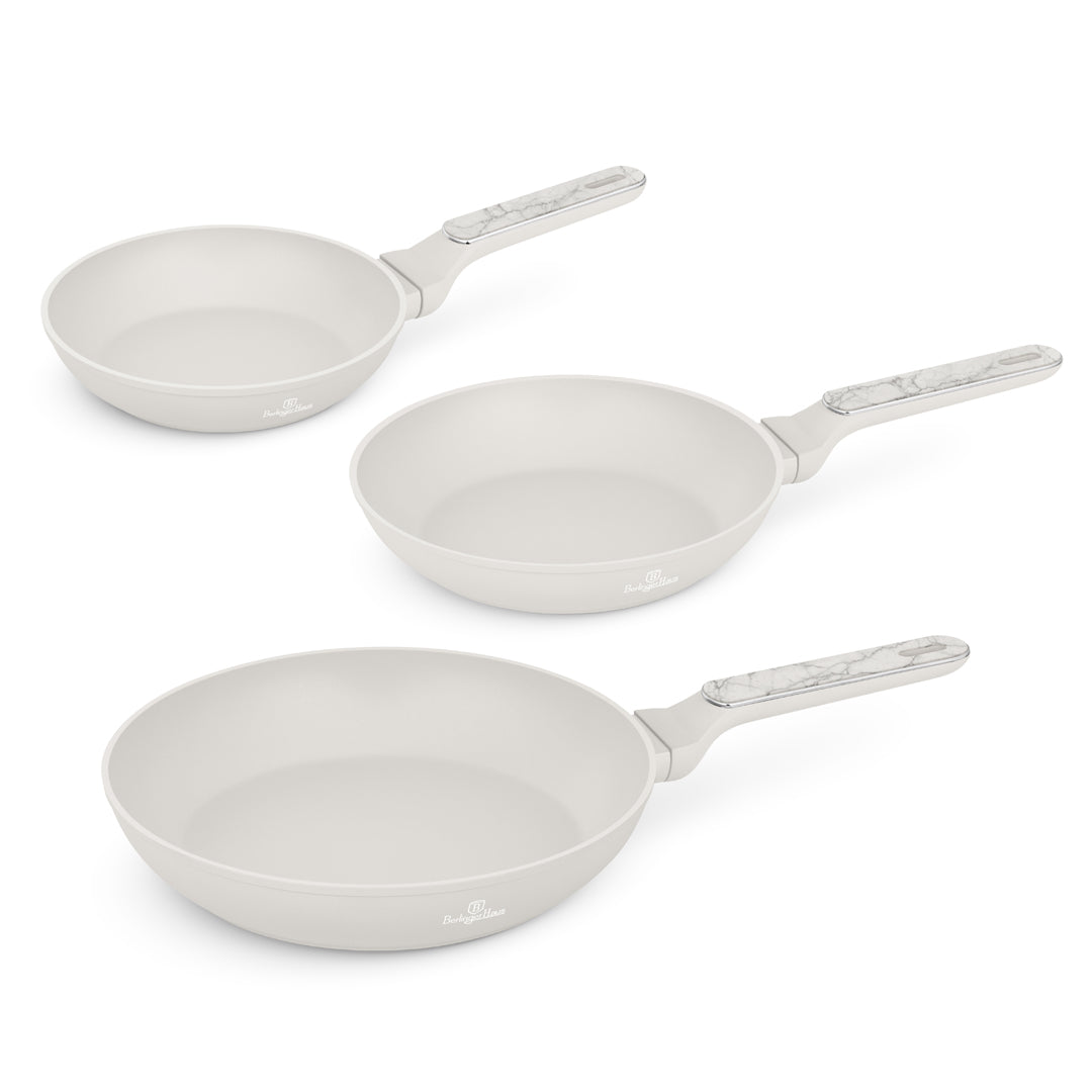 Berlinger Haus 3-Piece Titan Pro Non-Stick Coating Frypan Set - Sahara Marble