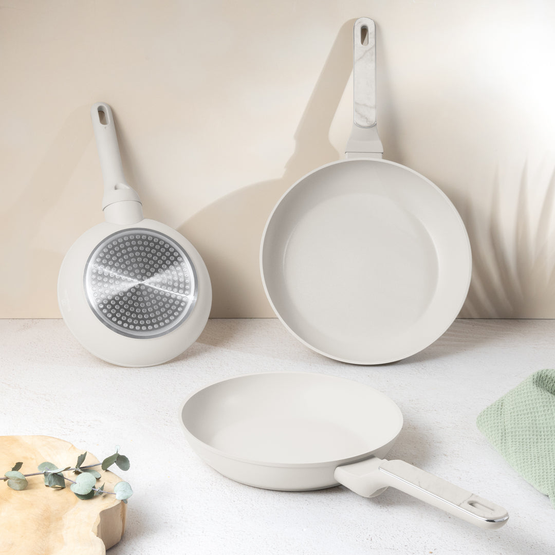 Berlinger Haus 3-Piece Titan Pro Non-Stick Coating Frypan Set - Sahara Marble
