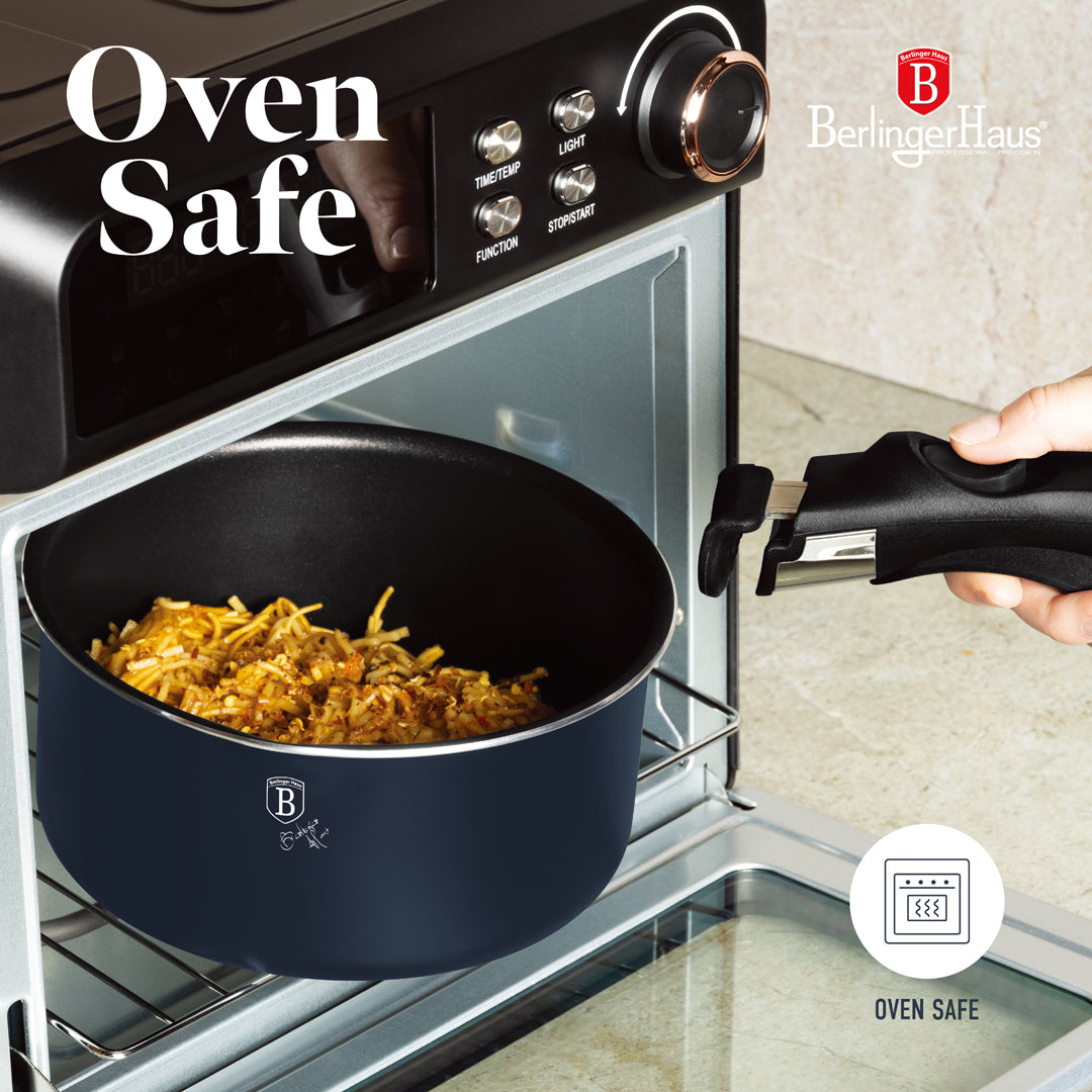 Berlinger Haus 13-Piece Titan Pro Non-Stick Coating Oven Safe Cookware Set - Deep Sea