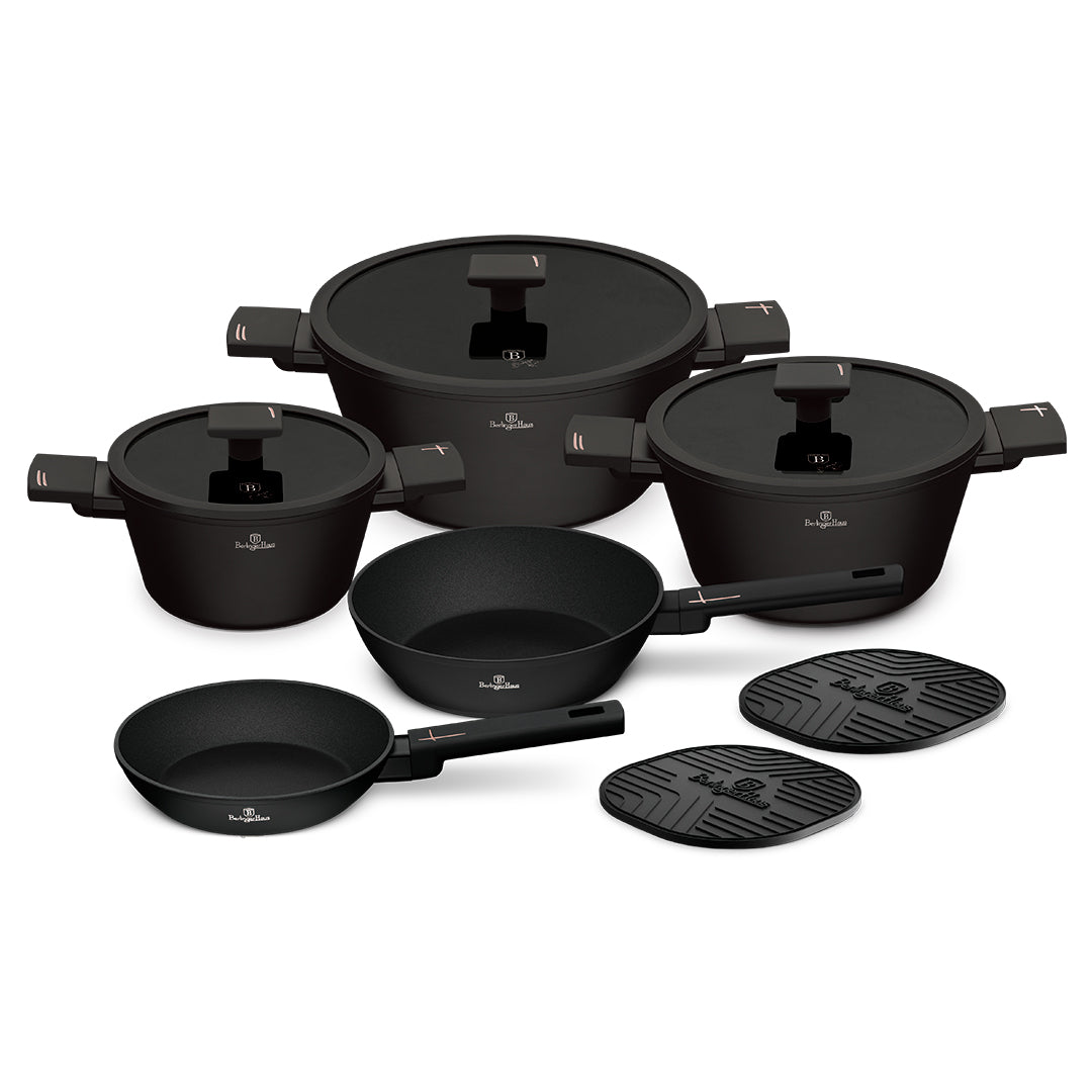 Berlinger Haus 10-Piece Titan Pro Non-Stick Cookware Set - New Black Rose