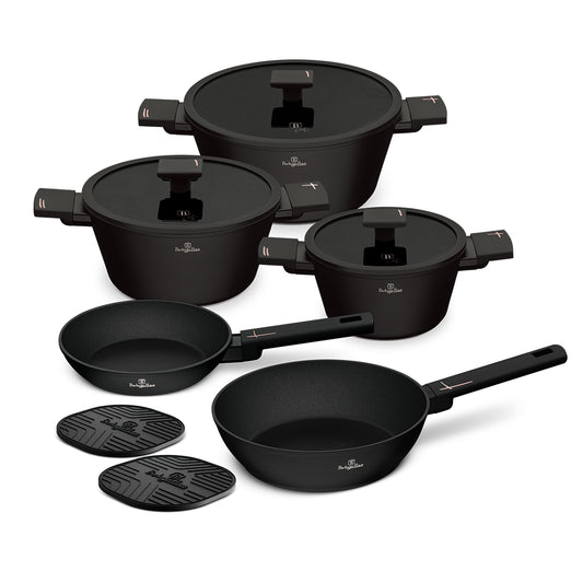 Berlinger Haus 10-Piece Titan Pro Non-Stick Cookware Set - New Black Rose