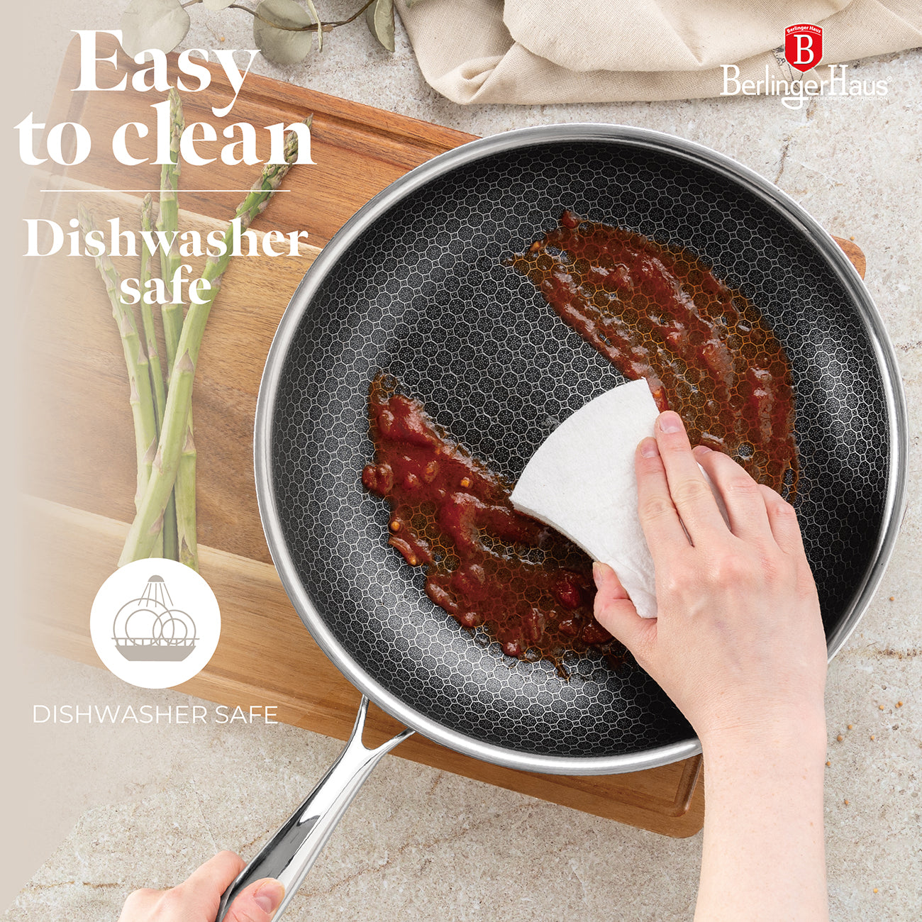 Berlinger Haus 28cm 18/10 Stainless Steel Frypan - Eternal Collection