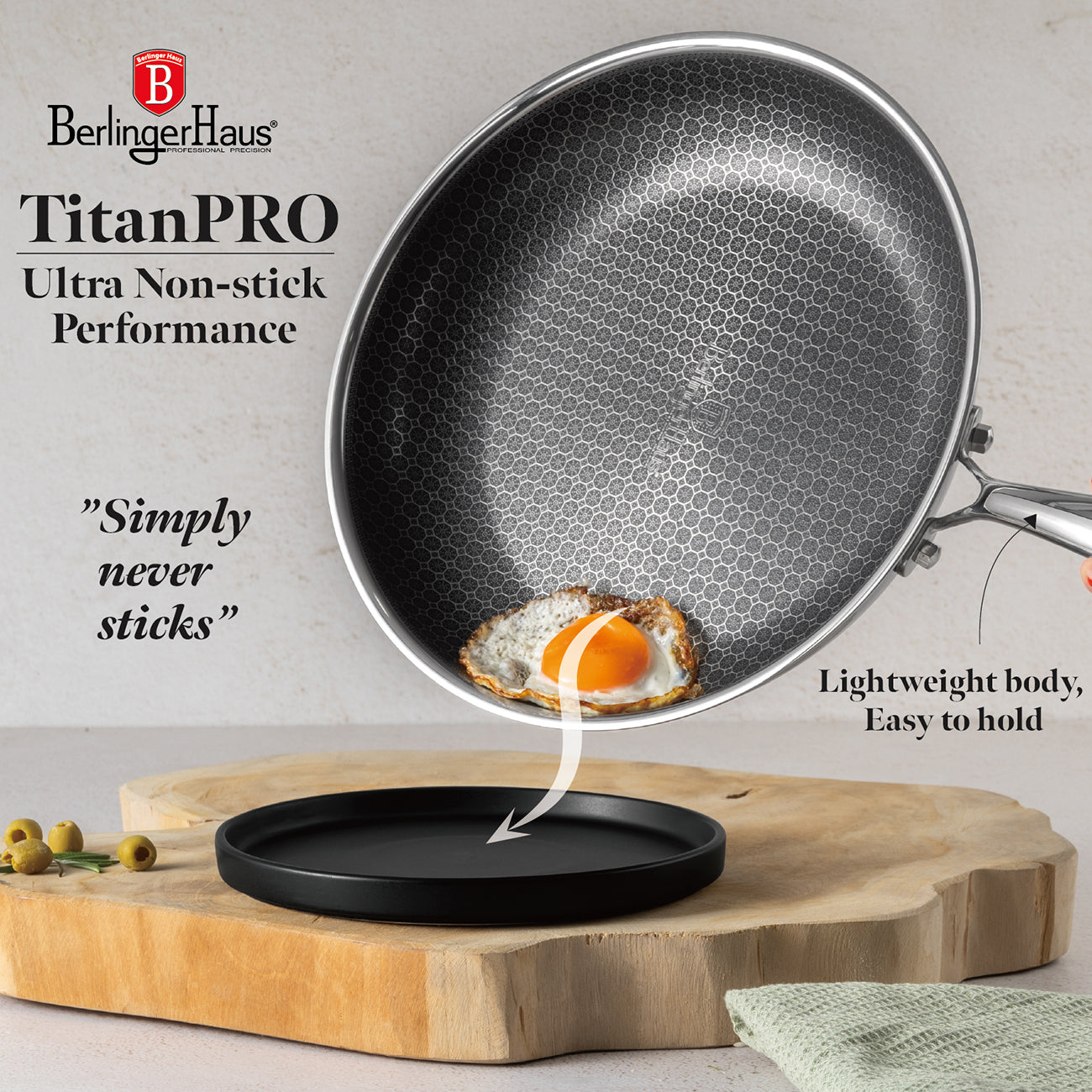 Berlinger Haus 28cm 18/10 Stainless Steel Frypan - Eternal Collection