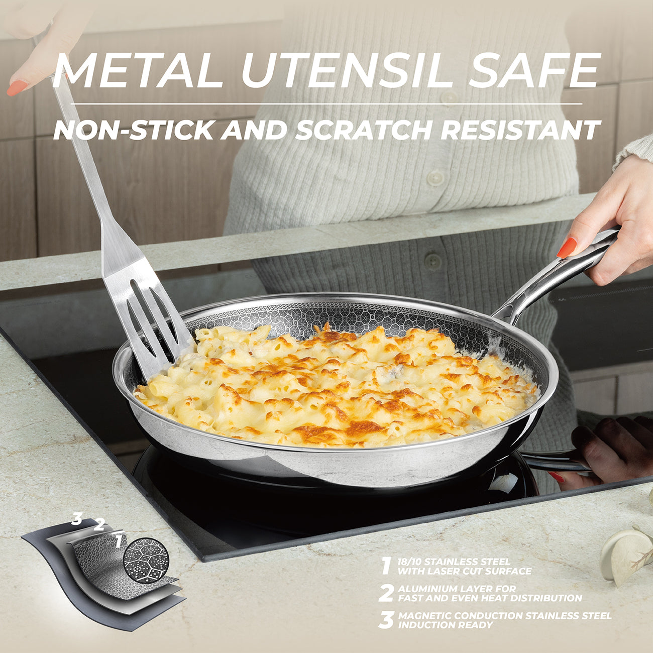 Berlinger Haus 28cm 18/10 Stainless Steel Frypan - Eternal Collection