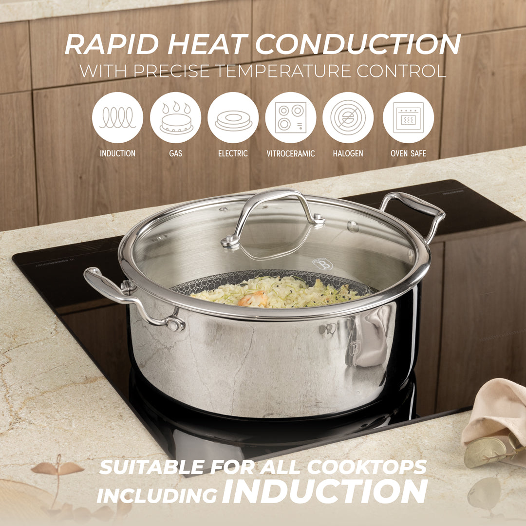 Berlinger Haus 28cm 18/10 Stainless Steel Casserole - Eternal Collection
