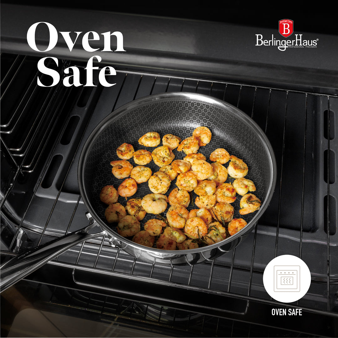 Berlinger Haus 24cm 18/10 Stainless Steel Deep Frypan with Lid - Eternal Collection