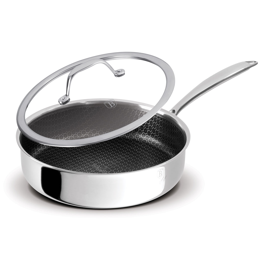 Berlinger Haus 24cm 18/10 Stainless Steel Deep Frypan with Lid - Eternal Collection