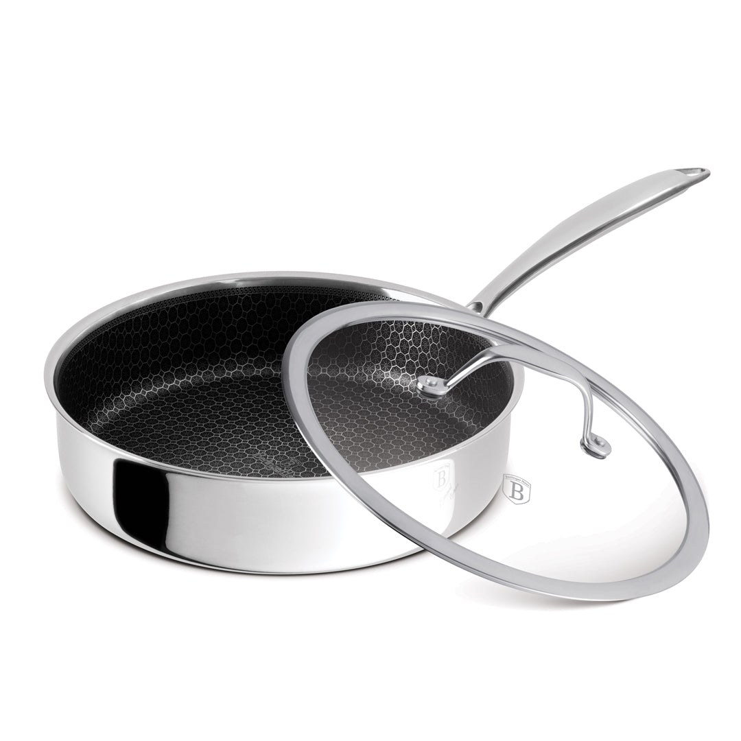 Berlinger Haus 24cm 18/10 Stainless Steel Deep Frypan with Lid - Eternal Collection