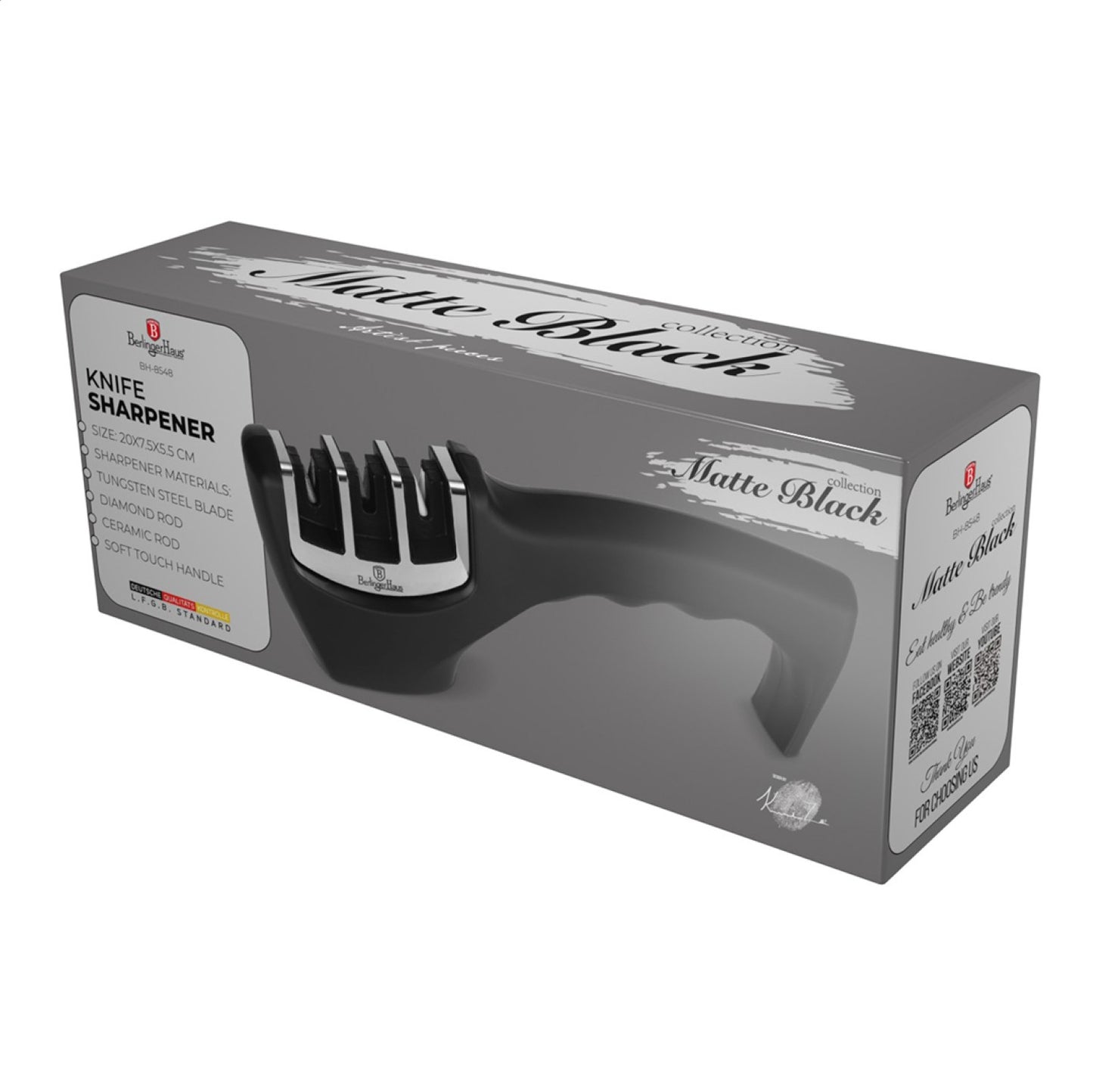 Berlinger Haus 3-in-1 Knife Sharpener - Black Silver
