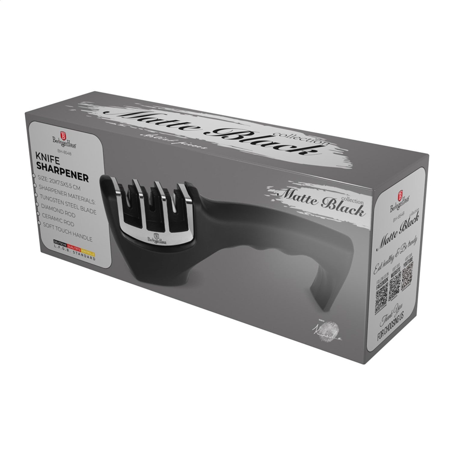 Berlinger Haus 3-in-1 Knife Sharpener - Black Silver