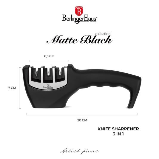 Berlinger Haus 3-in-1 Knife Sharpener - Black Silver