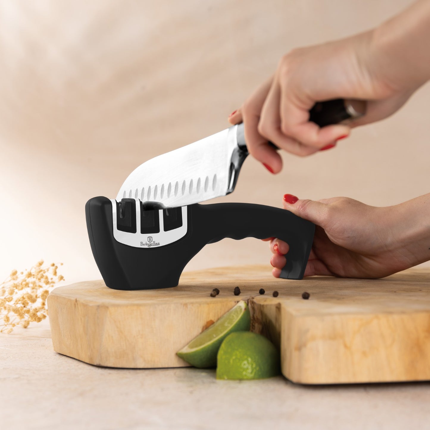 Berlinger Haus 3-in-1 Knife Sharpener - Black Silver