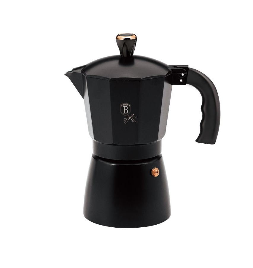 Berlinger Haus Italian Style Stovetop Espresso Coffee Maker 150ML - Black Rose Line