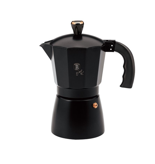 Berlinger Haus Italian Style Stovetop Espresso Coffee Maker 150ML - Black Rose Line