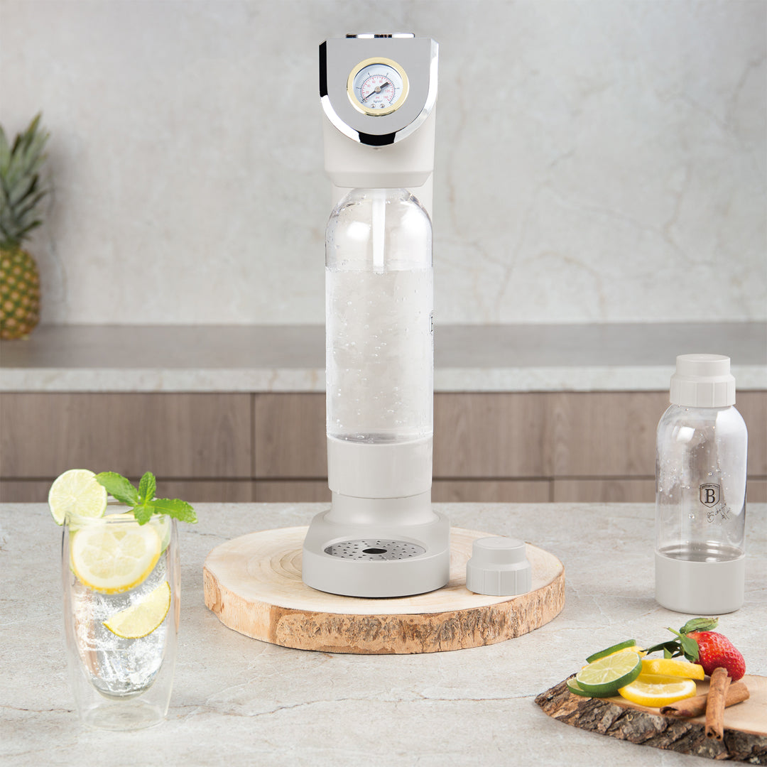 Berlinger Haus Soda Maker with 2 Bottles & Barometer - Sahara