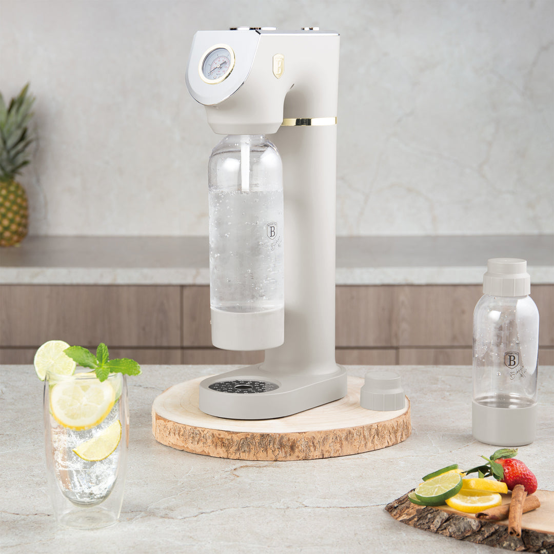Berlinger Haus Soda Maker with 2 Bottles & Barometer - Sahara