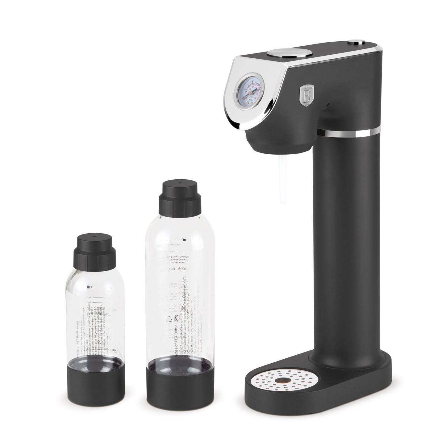 Berlinger Haus Soda Maker with 2 Bottles & Barometer - Anthracite