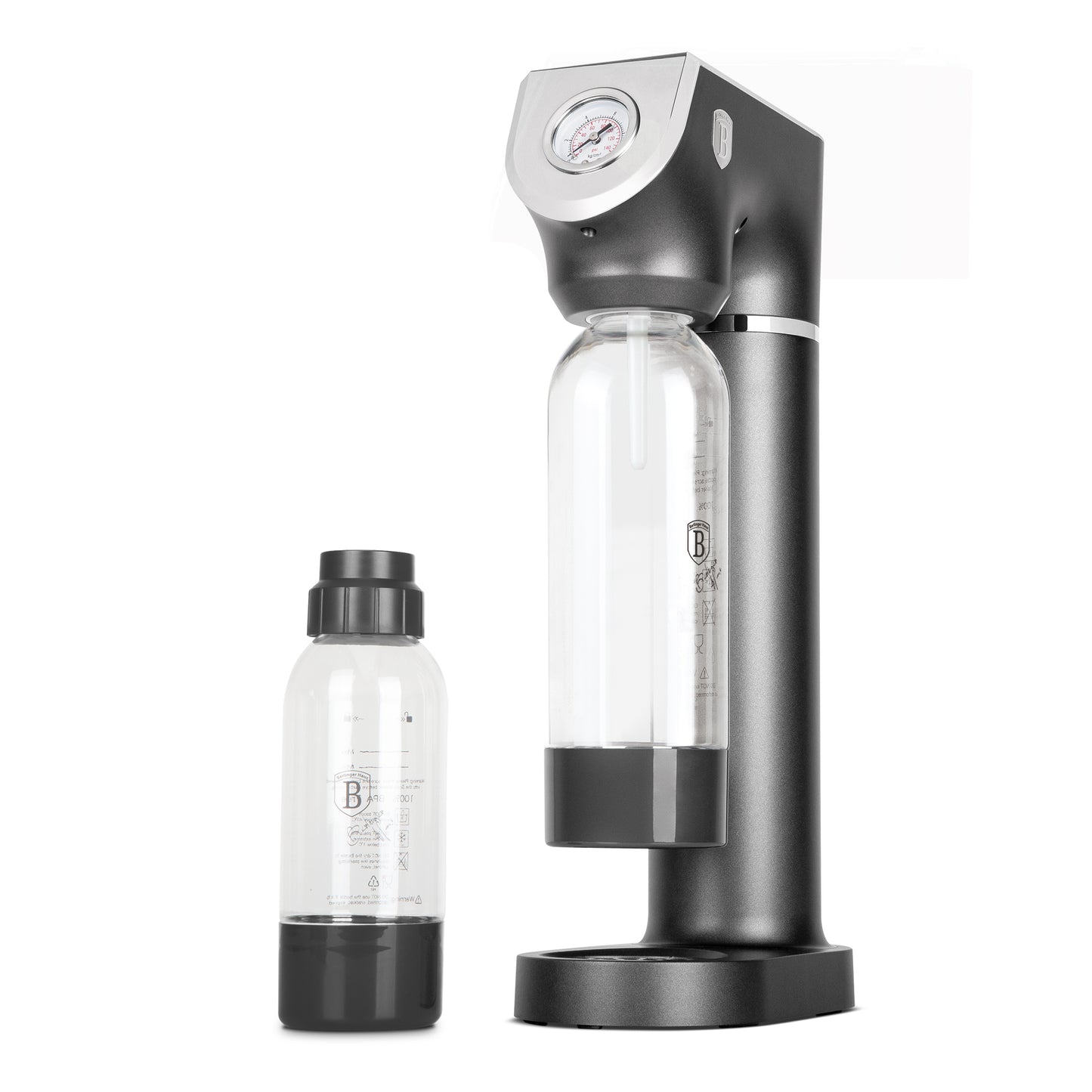Berlinger Haus Soda Maker with 2 Bottles & Barometer - Anthracite