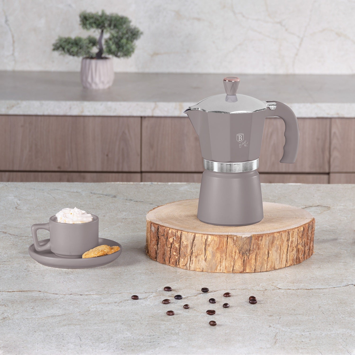 Berlinger Haus Espresso Coffee Maker – 6 Cups - Taupe