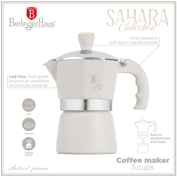 Berlinger Haus 3 Cups Espresso Coffee Maker - Sahara