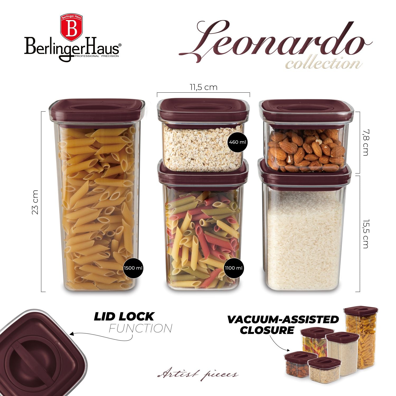 Berlinger Haus 5-Piece Air Tight Canister Set – Leonardo