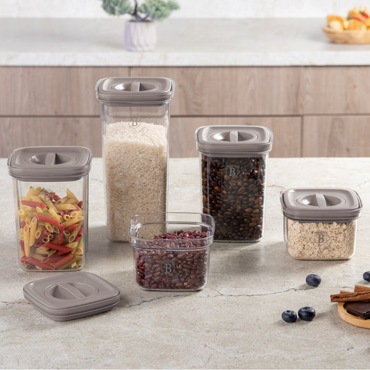 Berlinger Haus 5-Piece Airtight Canister Set – Taupe
