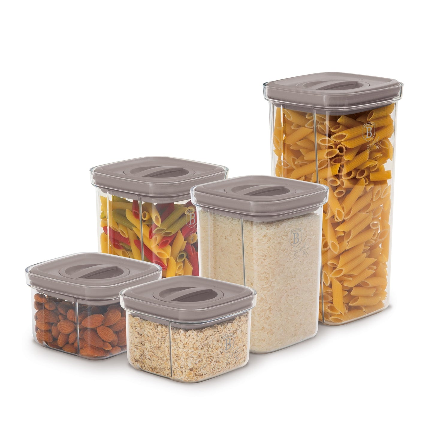 Berlinger Haus 5-Piece Airtight Canister Set – Taupe