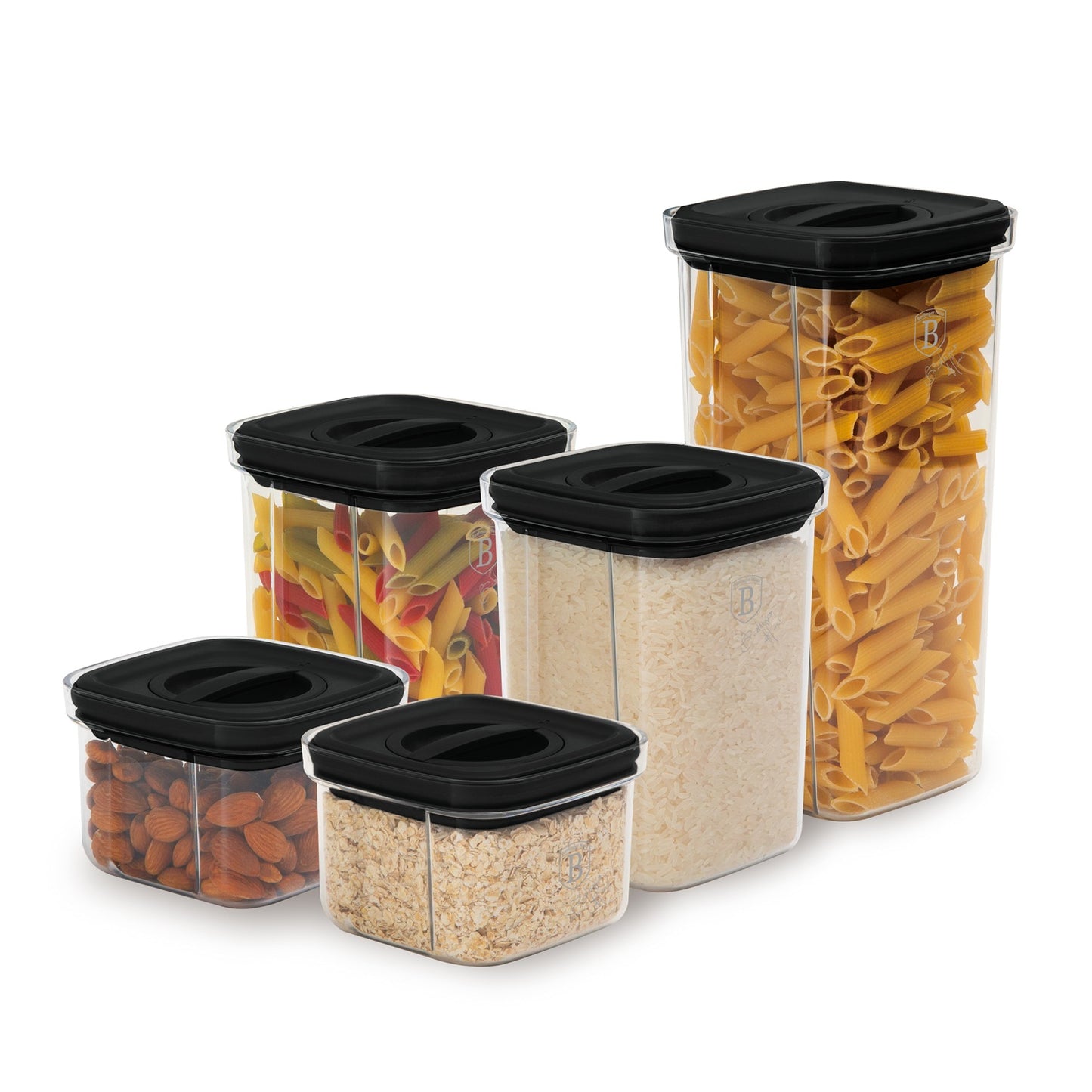 Berlinger Haus 5-Piece Canister Set with Lid – Matte Black