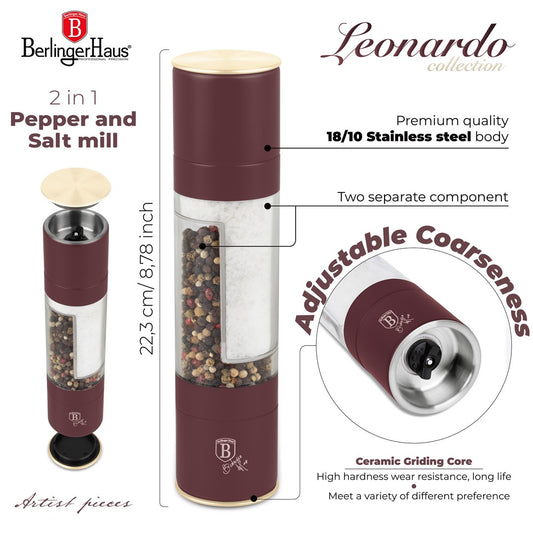Berlinger Haus 2-in-1 Pepper and Salt Mill - Leonardo
