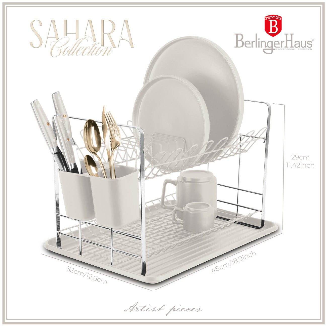 Berlinger Haus 48cm Dish Rack – Sahara