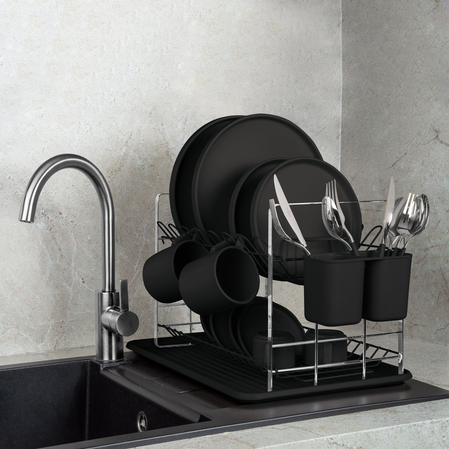 Berlinger Haus 48cm Dish Rack - Matt Black
