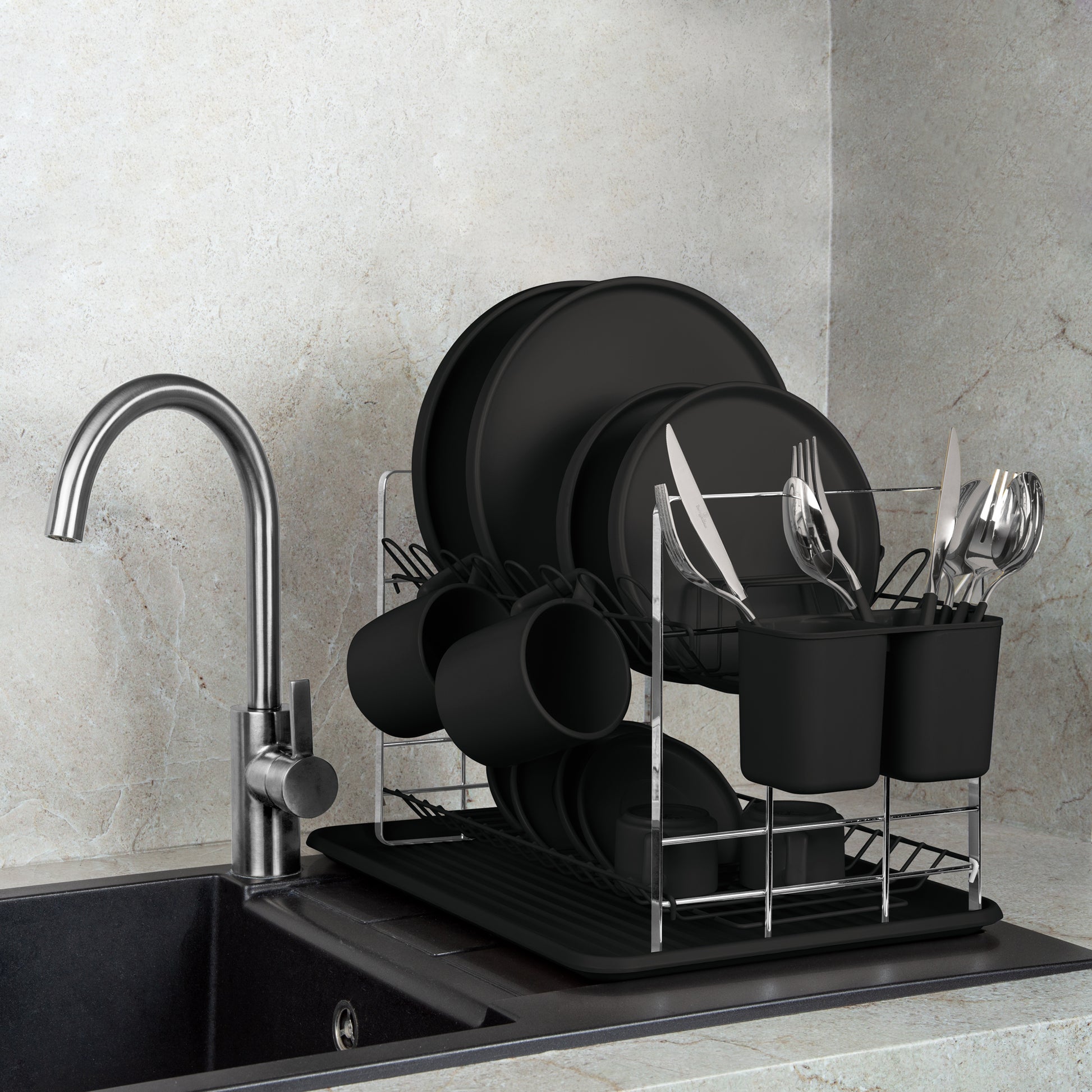 Berlinger Haus 48cm Dish Rack - Matt Black