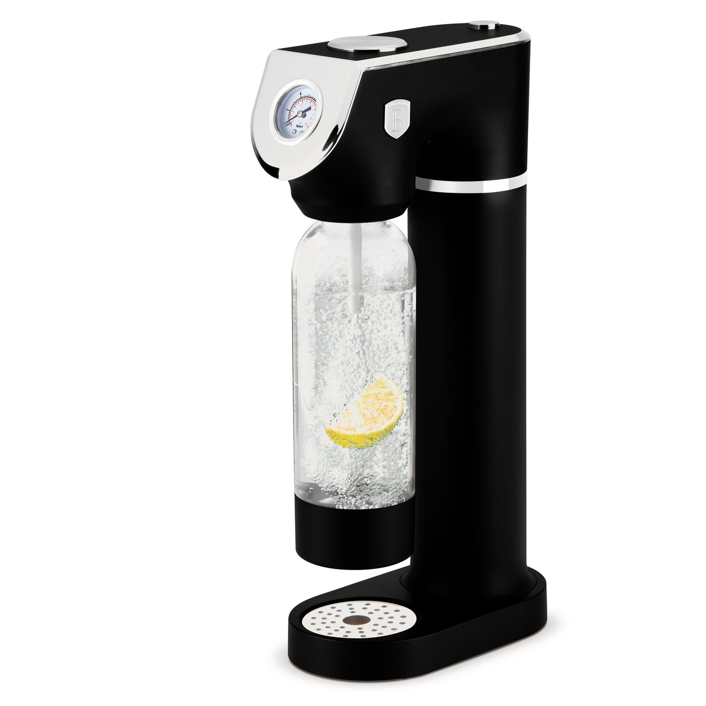 Berlinger Haus Soda Maker with 2 Bottles & Barometer - Matte Black