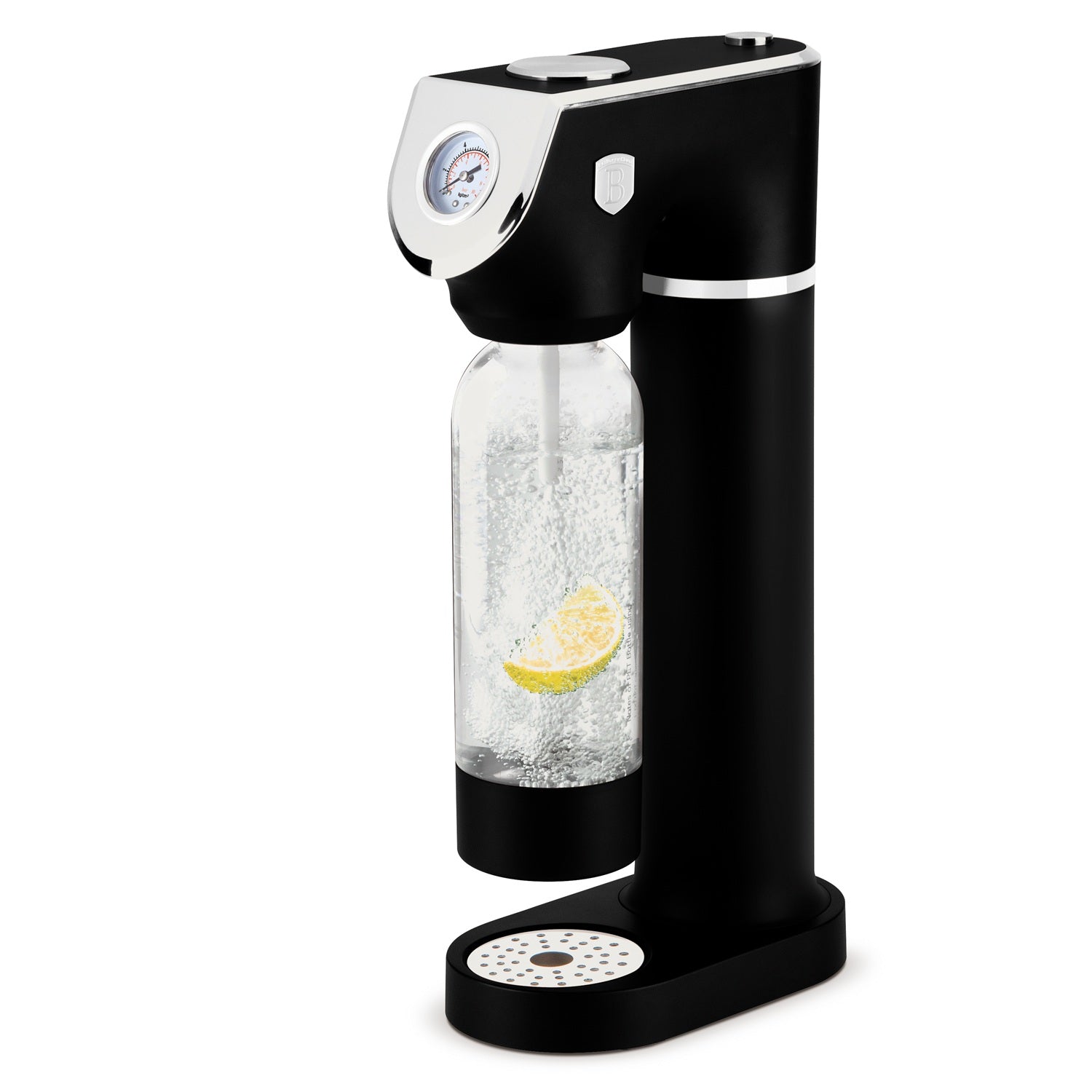 Berlinger Haus Soda Maker with 2 Bottles & Barometer - Matte Black