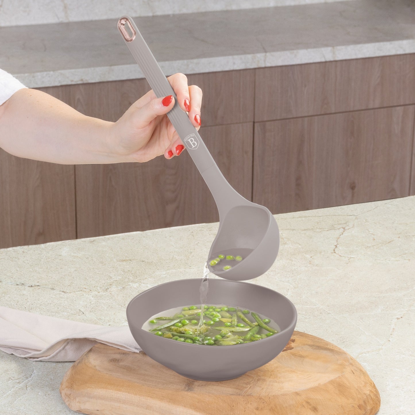 Berlinger Haus 6-Piece Non-Stick Kitchen Tool Set with Stand – Taupe