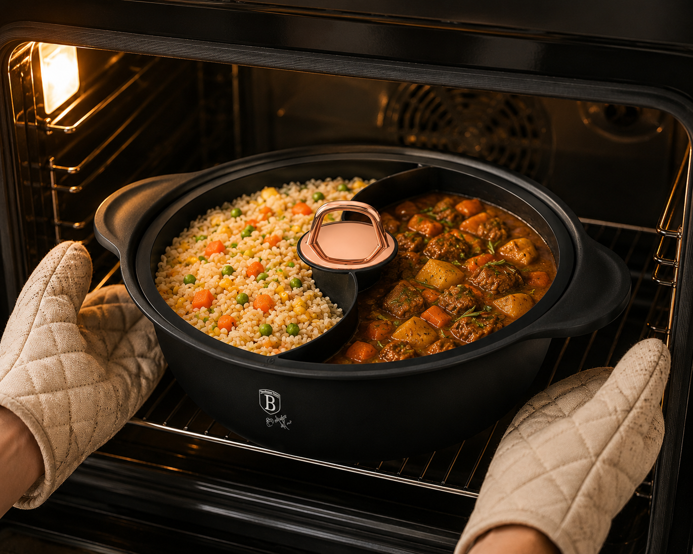 Berlinger Haus 30cm Titan Pro Non-Stick Multi Cooking Casserole – Black Rose