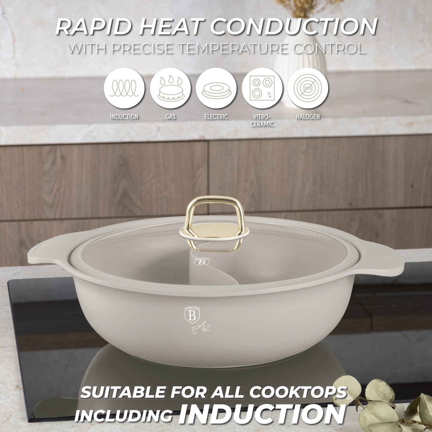 Berlinger Haus 30cm Titan Pro Non-Stick Coating Multi Cooking Casserole – Sahara