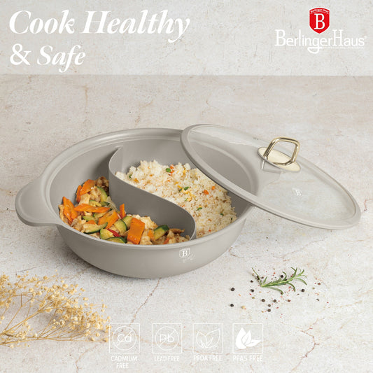 Berlinger Haus 30cm Titan Pro Non-Stick Coating Multi Cooking Casserole – Sahara
