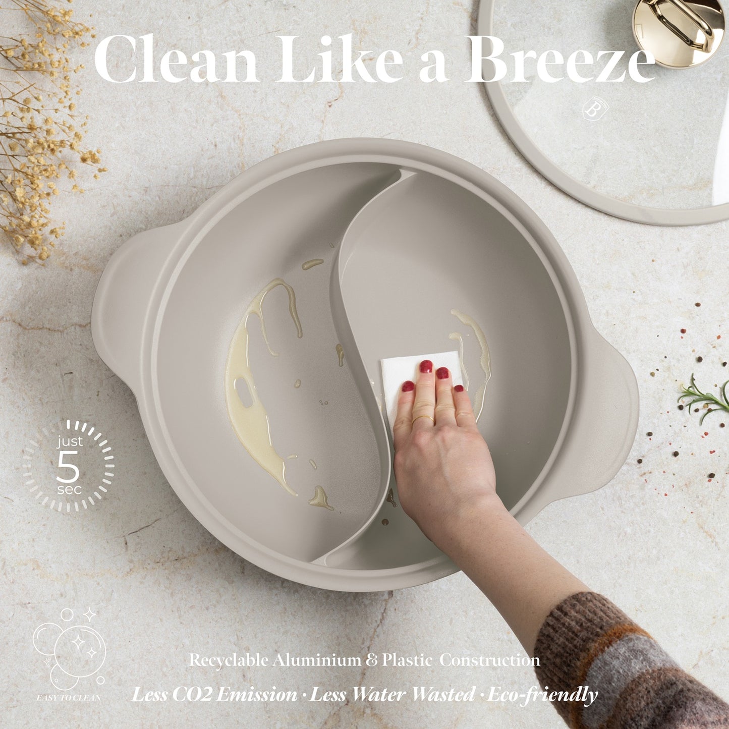 Berlinger Haus 30cm Titan Pro Non-Stick Coating Multi Cooking Casserole – Sahara