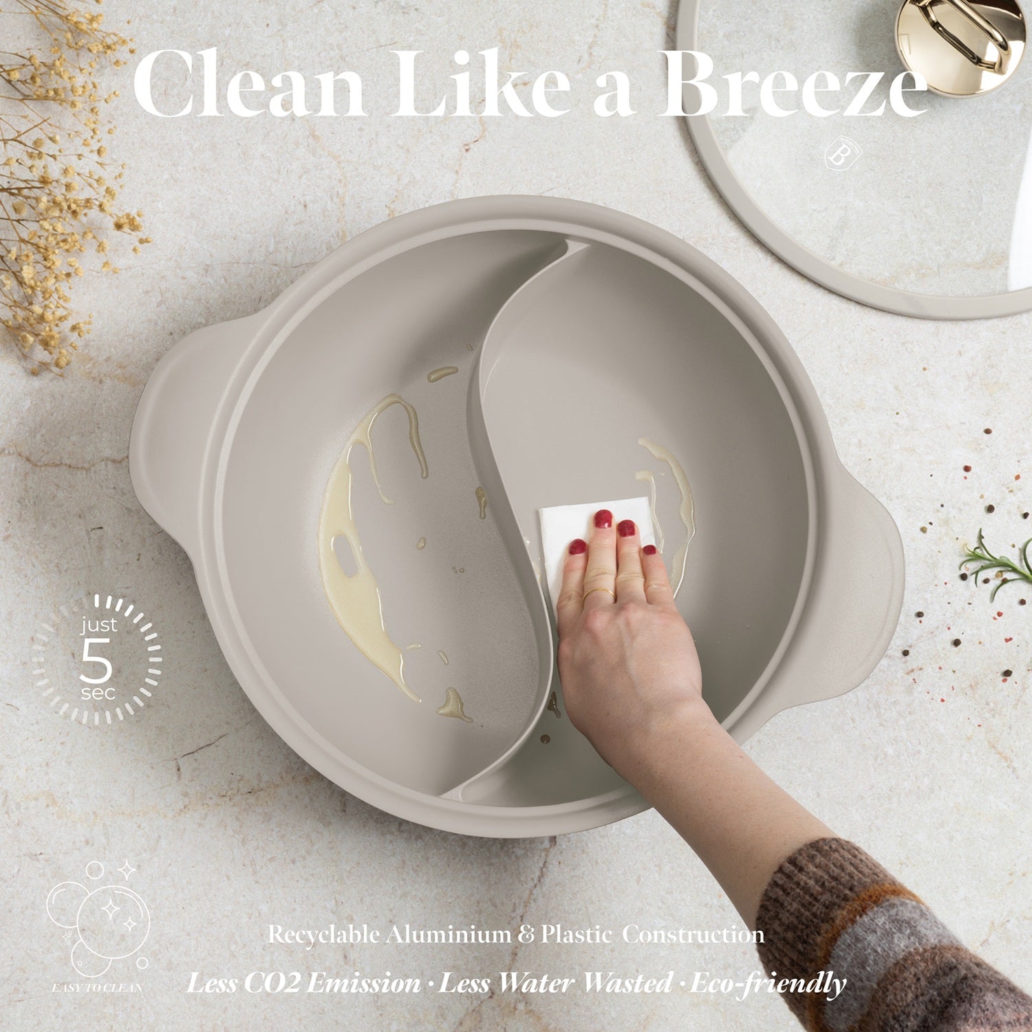 Berlinger Haus 30cm Titan Pro Non-Stick Coating Multi Cooking Casserole – Sahara