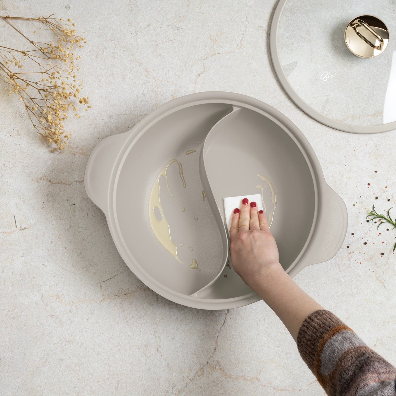 Berlinger Haus 30cm Titan Pro Non-Stick Coating Multi Cooking Casserole – Sahara