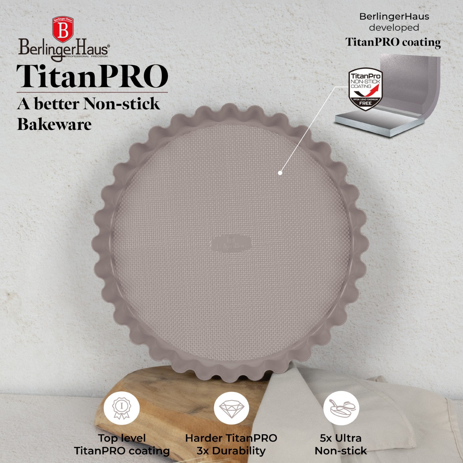 Berlinger Haus 28cm Tart / Cake Form - Taupe
