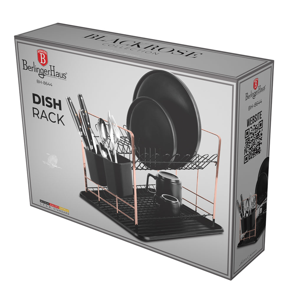 Berlinger Haus 48cm Dish Rack – Black Rose