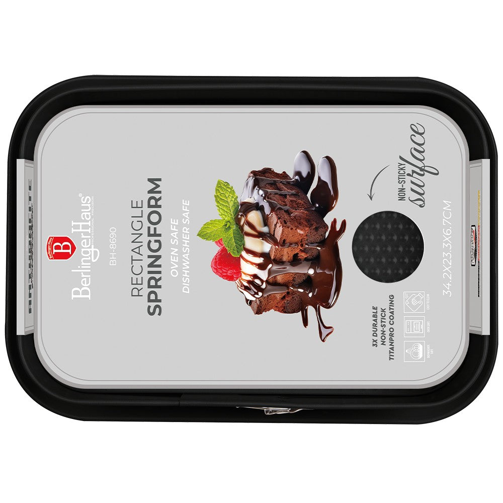 Berlinger Haus 39cm Titan Pro Non-Stick Rectangle Springform - Anthracite