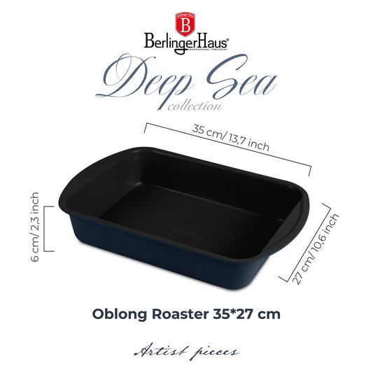 Berlinger Haus 35cm Titan Pro Non-Stick Oblong Roaster - Deep Sea